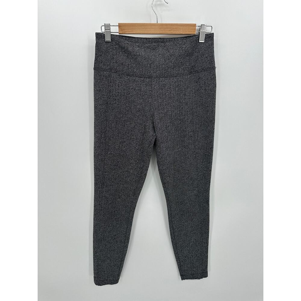 Athleta Delancey Herringbone Tight Leggings Womens Medium Black White Workout